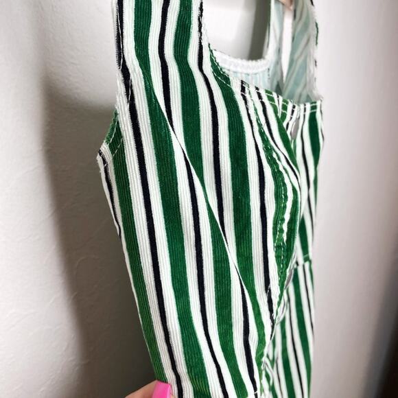 Urban Outfitters Sleeveless Striped Corduroy Snap Front Mini Jumper Dress Size 0 - Picture 7 of 15